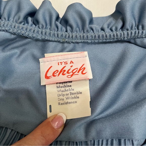 Vintage It’s A Lehigh Blue Accordion Pleated MIDI Dress - Picture 5 of 11